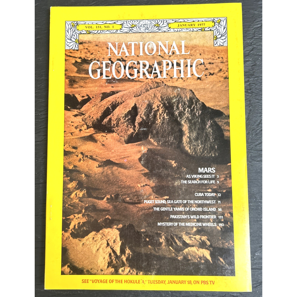 National Geographic Magazine January 1977 Mars Viking Search For Life Cuba